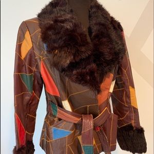 Vintage patchwork leather jacket